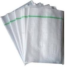 Polywoven bags laid out and stacked